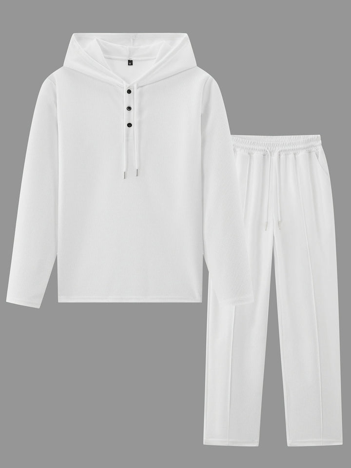 Herren Zweiteiliges Set | Kapuzen-Sweatshirt & Kordelzug-Hose | Lässig & Bequem | Frühling