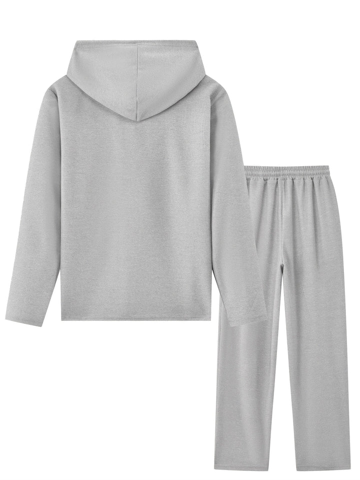 Herren Zweiteiliges Set | Kapuzen-Sweatshirt & Kordelzug-Hose | Lässig & Bequem | Frühling