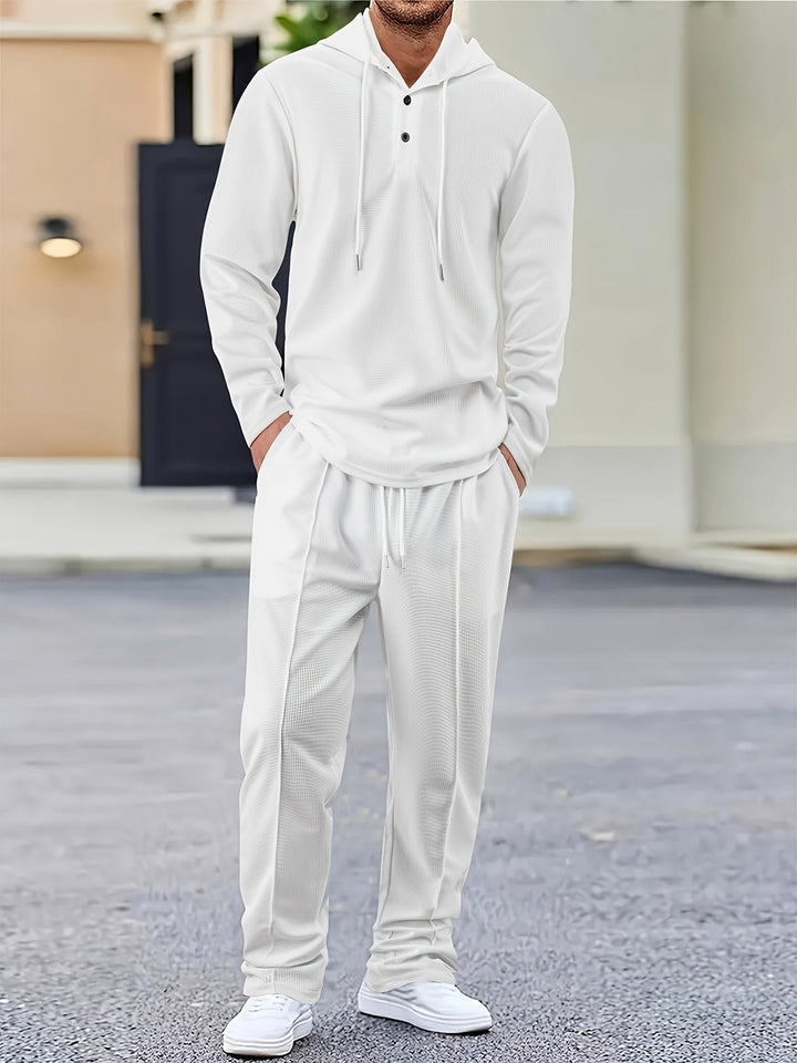 Herren Zweiteiliges Set | Kapuzen-Sweatshirt & Kordelzug-Hose | Lässig & Bequem | Frühling