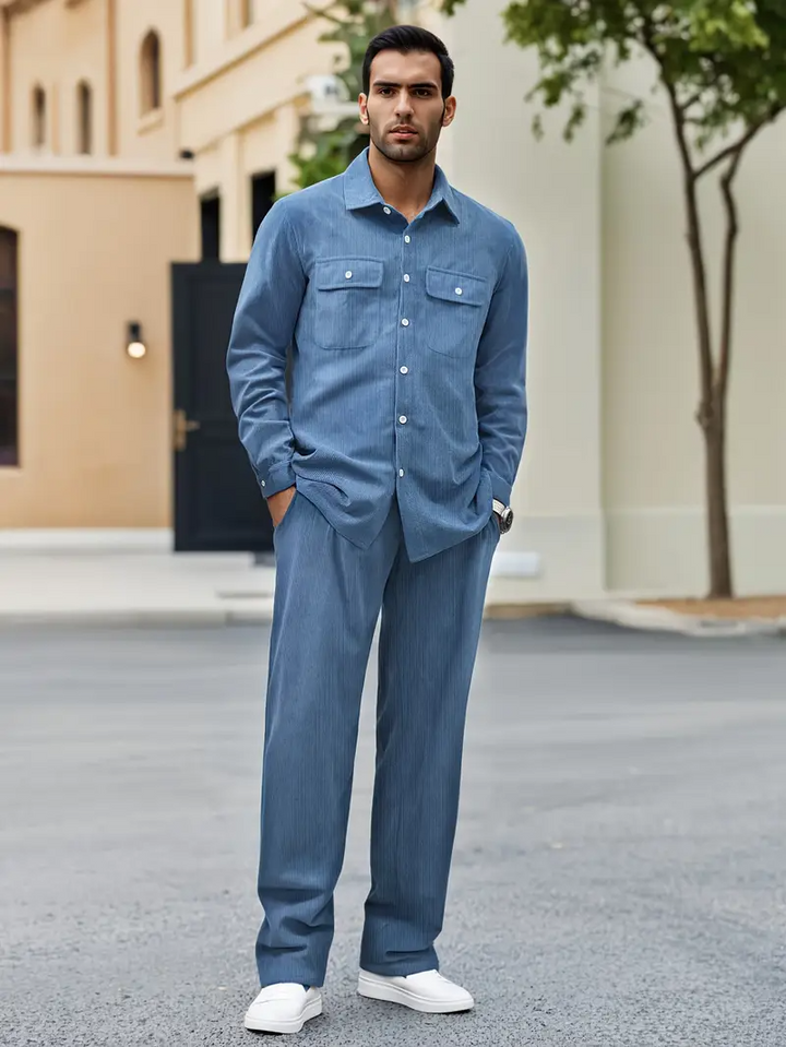 Herrenanzug | Elegant & Zeitlos | Corduroy Hemd & Hose | Bequeme Passform