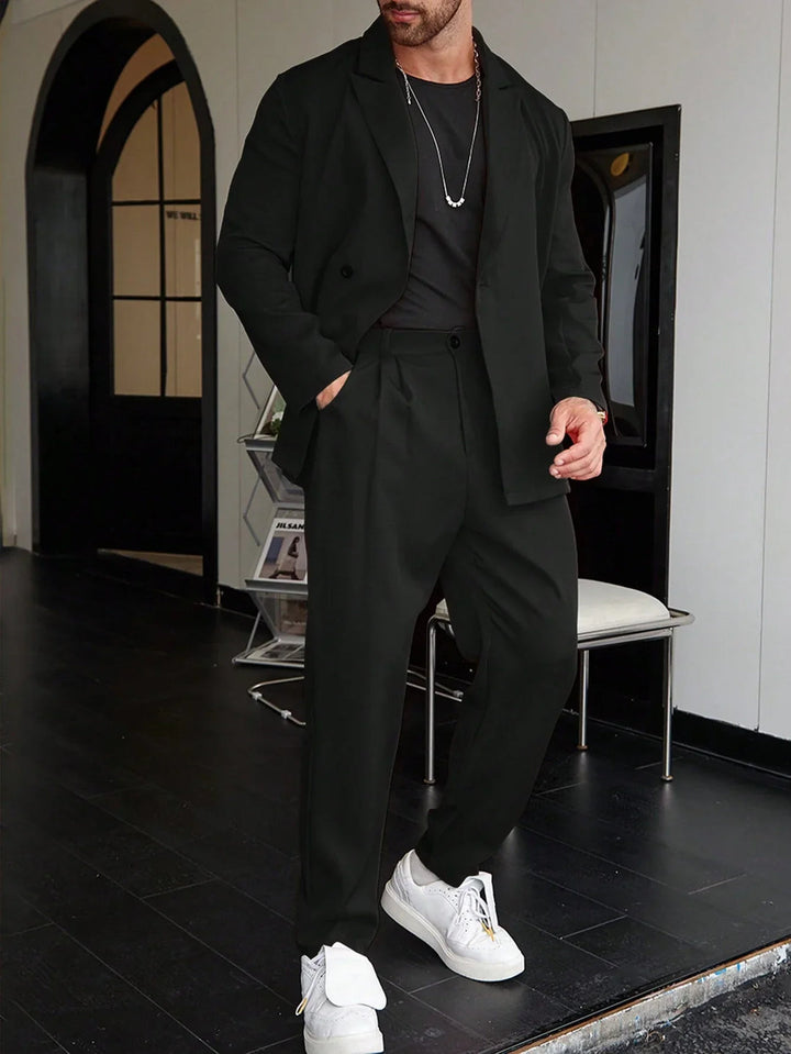 Herrenanzug | Slim Fit 2-teilig | Einreiher & Spitzrevers | Maßgeschneiderter Blazer & Hose