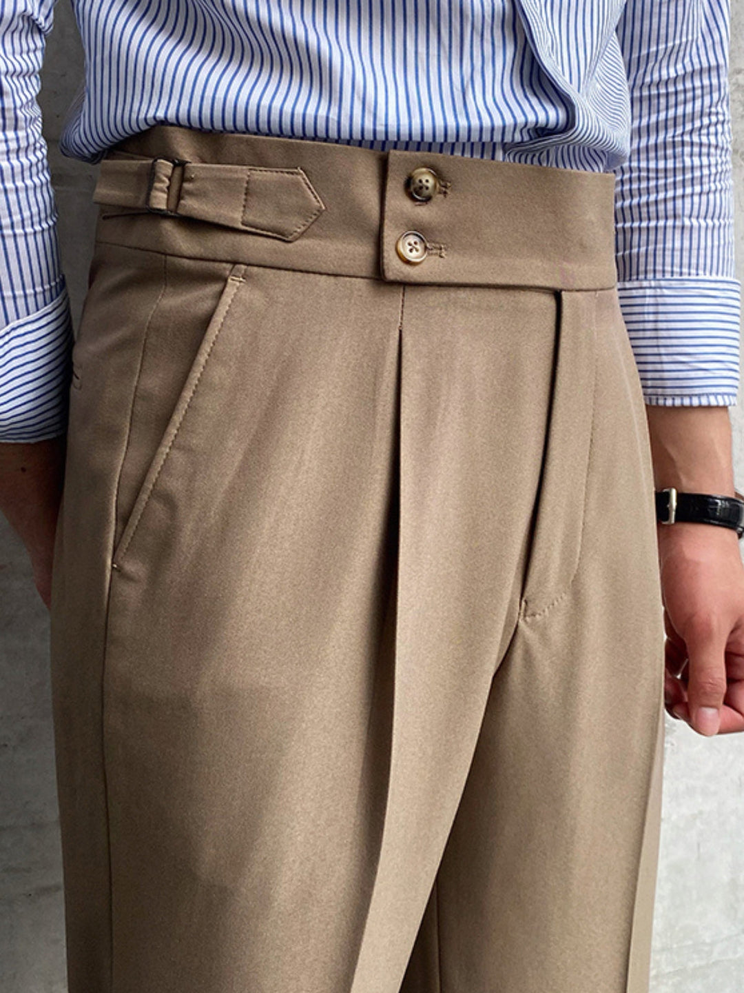 Herrenhose | Hohe Taille | Gurkha-Modell | Elegant & Geschäftlich