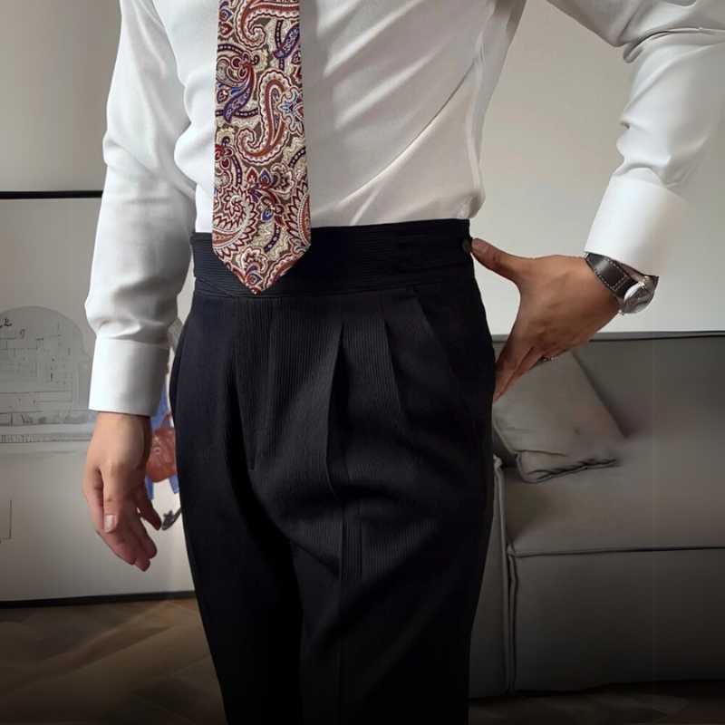 Herrenhose | Leinenmix & Hohe Taille | Gerade Passform | Business & Freizeitkleidung