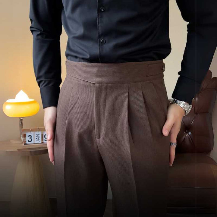 Herrenhose | Leinenmix & Hohe Taille | Gerade Passform | Business- & Freizeitkleidung