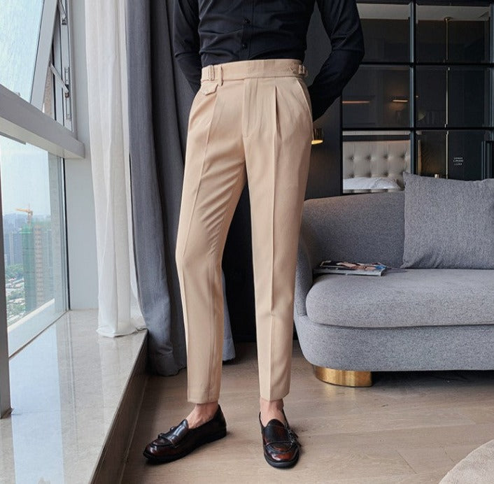 Herrenhose | Slim Fit | Smart Casual Englischer Stil | Einfarbig und Gerades Modell