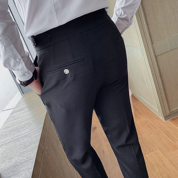 Herrenhose | Slim Fit | Smart Casual Englischer Stil | Einfarbig und Gerades Modell