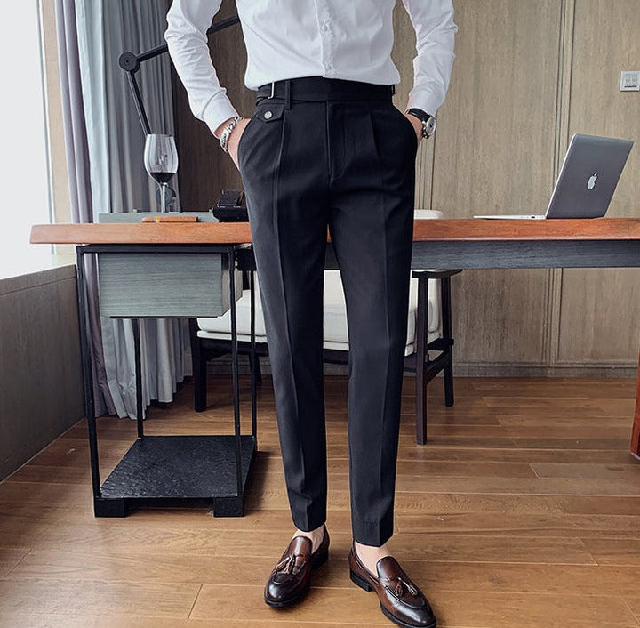 Herrenhose | Slim Fit | Smart Casual Englischer Stil | Einfarbig und Gerades Modell