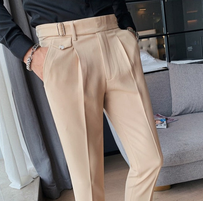 Herrenhose | Slim Fit | Smart Casual Englischer Stil | Einfarbig und Gerades Modell