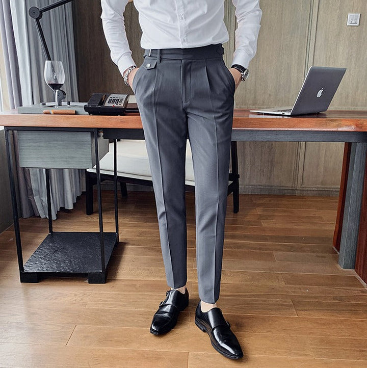Herrenhose | Slim Fit | Smart Casual Englischer Stil | Einfarbig und Gerades Modell