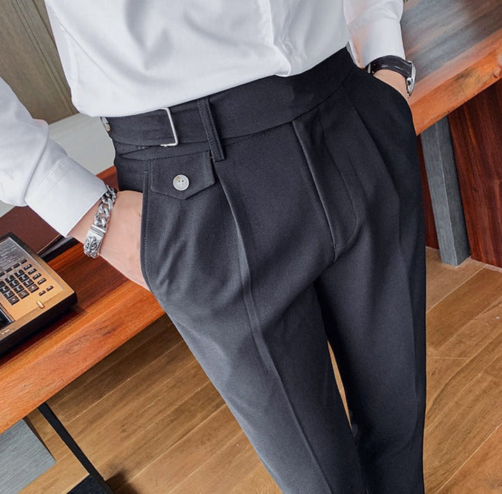 Herrenhose | Slim Fit | Smart Casual Englischer Stil | Einfarbig und Gerades Modell