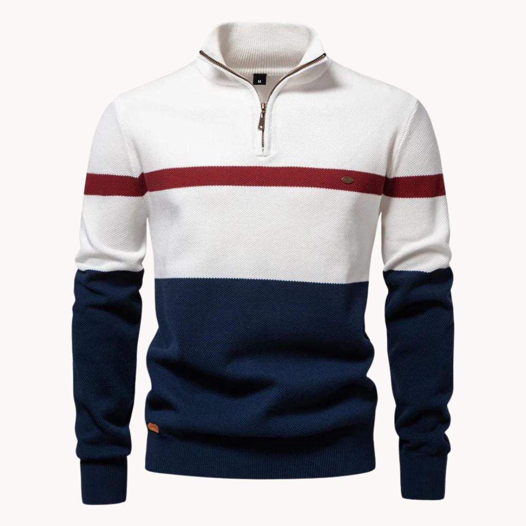Verfeinerter Pullover mit halbem Reißverschluss für ultimativen Komfort und zeitlose Eleganz | Wout